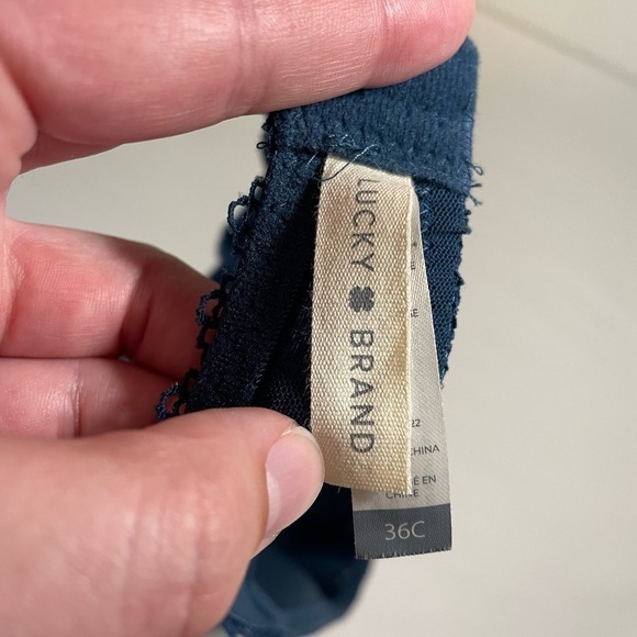 Lucky Brand Blue Wire-Free Lace Back Bra - Picture 3 of 4